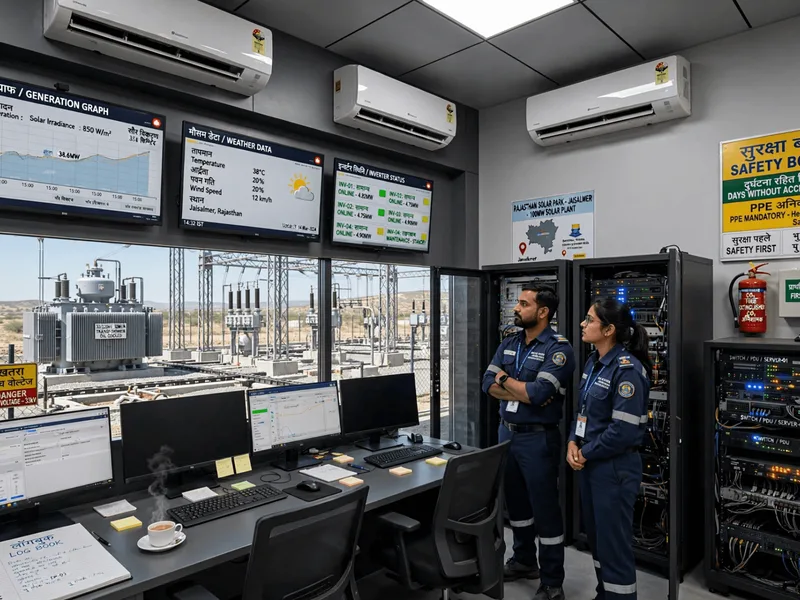 SCADA control room and 33 kV switchyard with grid interconnection